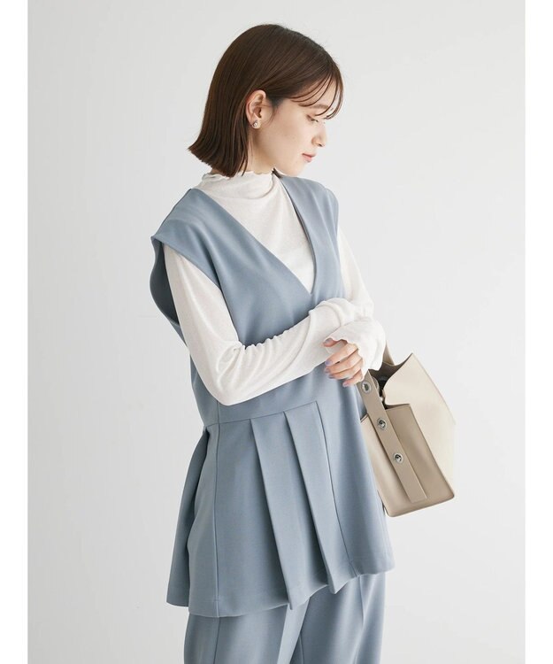 Green Parks ・Ｐｅｔｉｔ　Ｆｌｅｕｒ　サイドプリーツベスト Blue