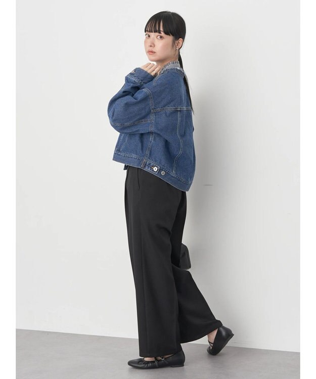 earth music&ecology スタンドカラーＧジャン Medium Indigo