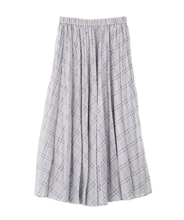 AMERICAN HOLIC 【選べる丈】チェックシアープリーツスカート Light Gray