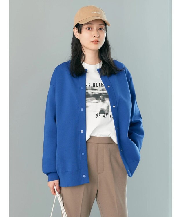 AMERICAN HOLIC エコカルットクルーネックカーディガン Blue