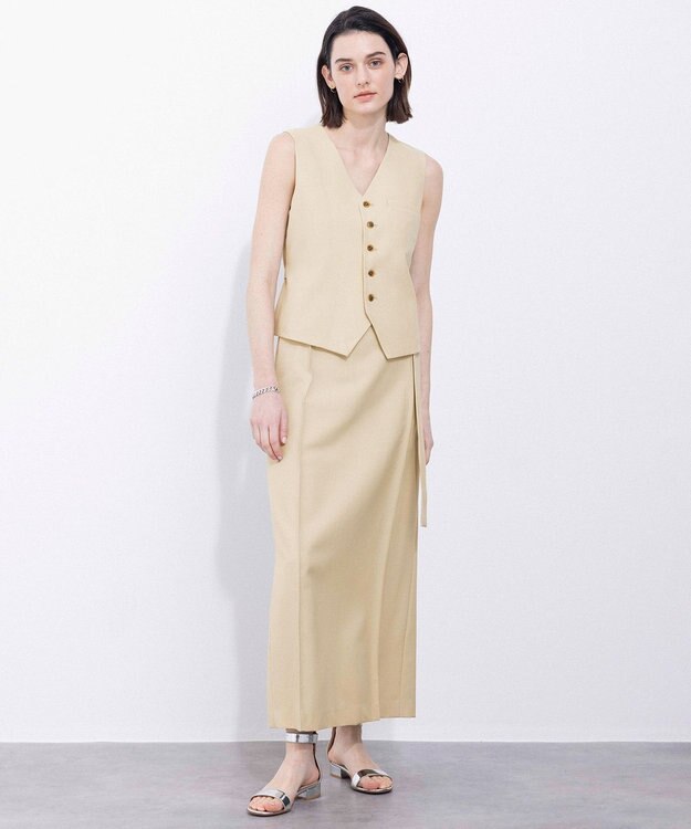 NAVE 【Nave・セットアップ可】ウールポリエステルツイルスカート ベージュ系