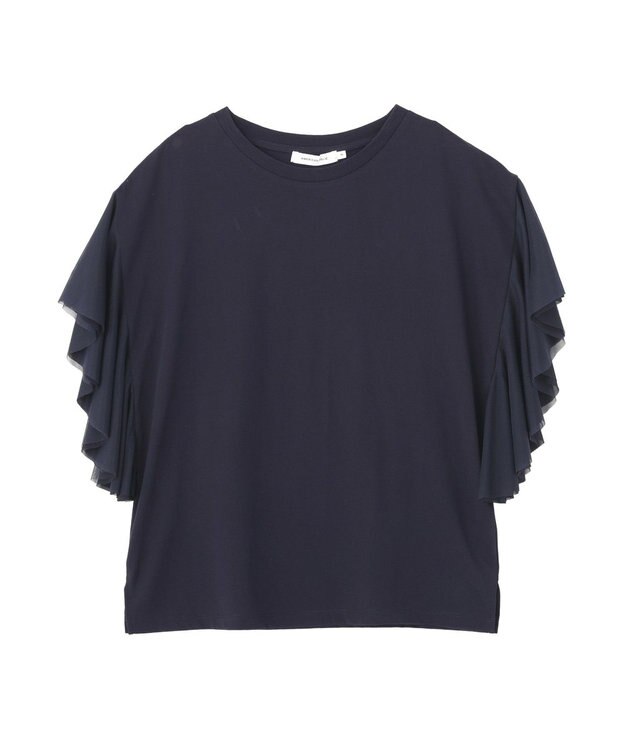 AMERICAN HOLIC 【WEB限定】袖チュールサイドスリットプルオーバー Navy