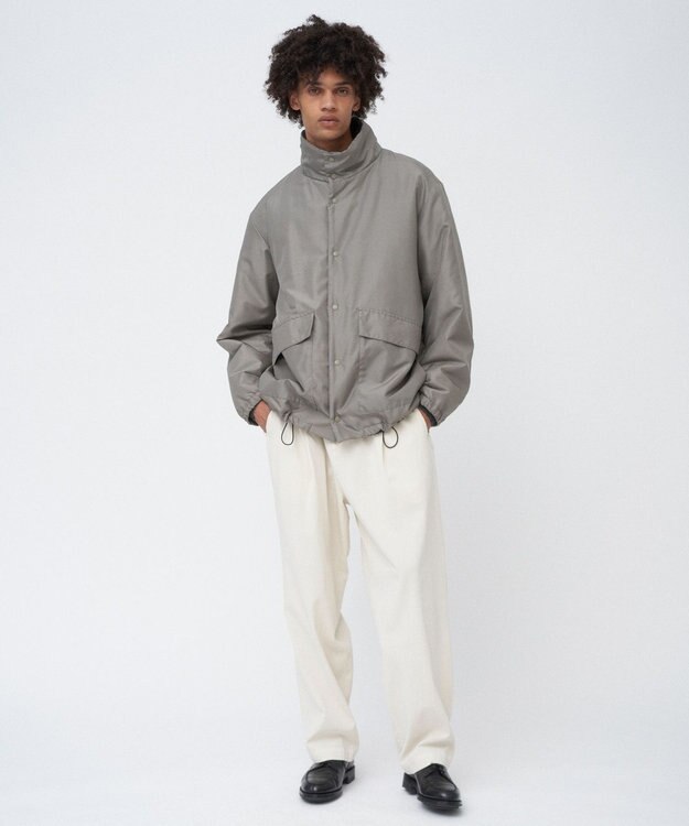 ACRYLIC COATED SILK | パッドスタンドコーチジャケット - UNISEX