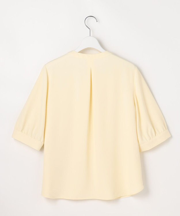 ANY SIS バンドカラーフロントタック ブラウス ライトイエロー
