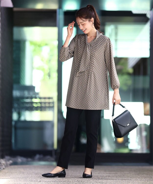 Tiaclasse 【洗える】ボウタイチュニック ベージュ