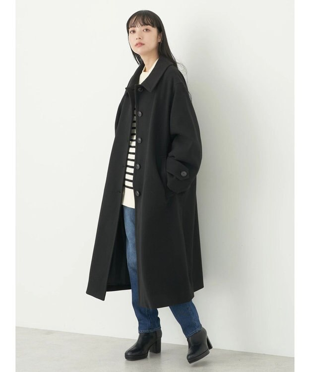 earth music&ecology ステンカラーコート（無地） Black