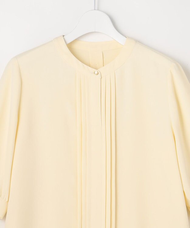 ANY SIS バンドカラーフロントタック ブラウス ライトイエロー