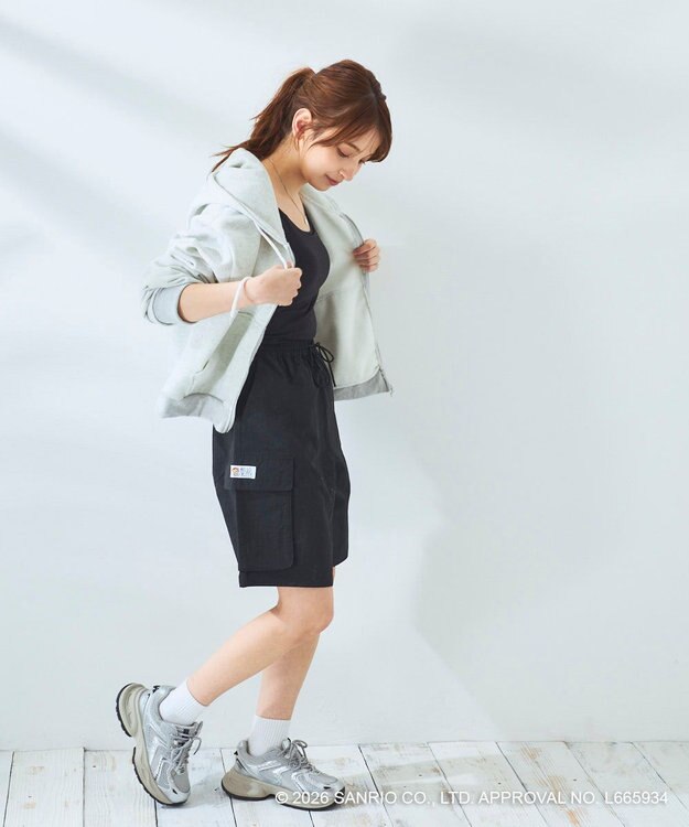 OP／FILA 【Ocean Pacific×ハローキティ】水陸両用ハーフパンツ ブラック