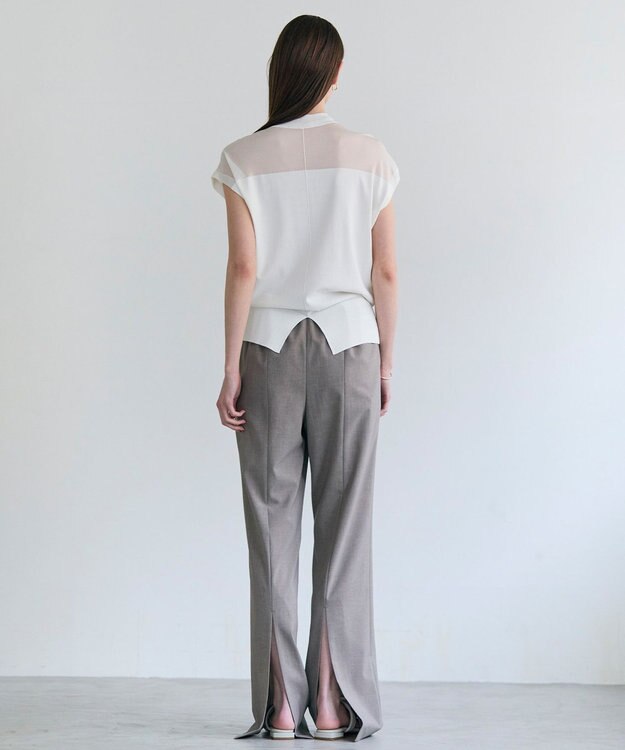 BEIGE， 【イージーケア・セットアップ対応】BATEAU / バックスリット ストレートパンツ Taupe