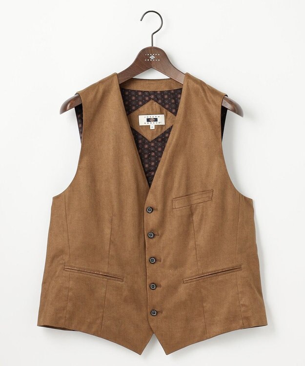 JOSEPH ABBOUD 【キングサイズ・ストレッチ/スウェードタッチ/JAPANファブリック】コマ スウェード ベスト キャメル系