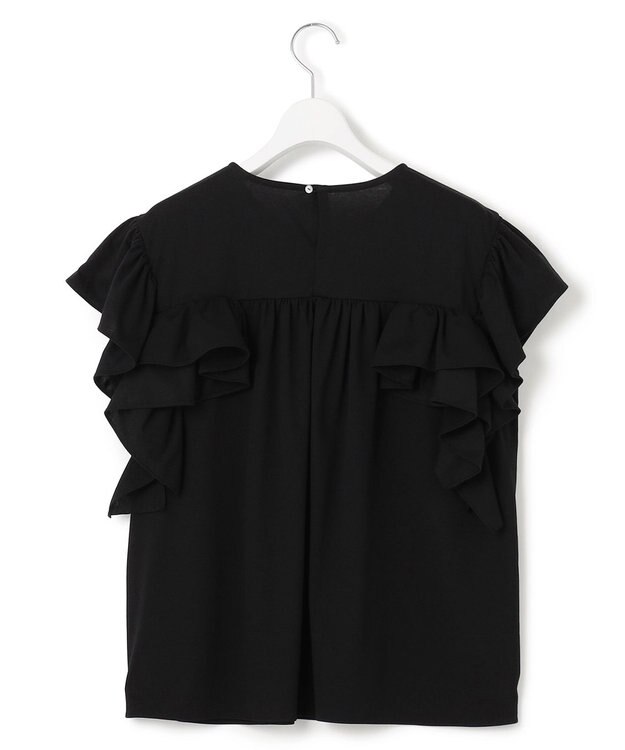 23区 S 【GOLD LABEL】ラッフルスリーブジャージー カットソー ブラック系