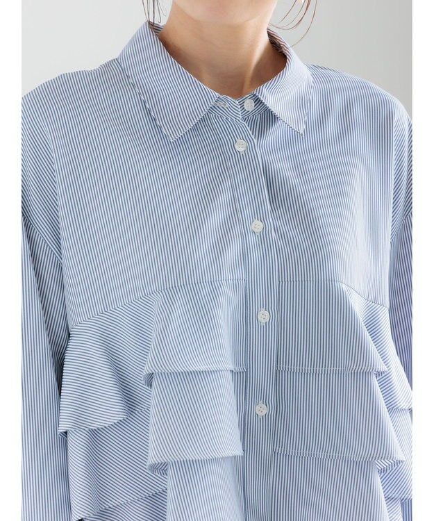 Te chichi ティアードフリルクロップトシャツ ネイビー