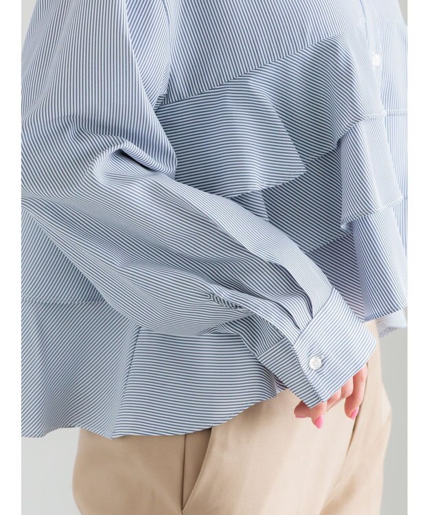 Te chichi ティアードフリルクロップトシャツ ネイビー