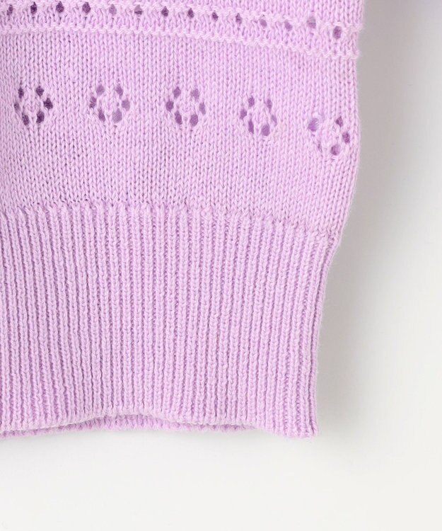 組曲 KIDS 【90-100㎝】フラワーアイレット カーディガン ラベンダー系