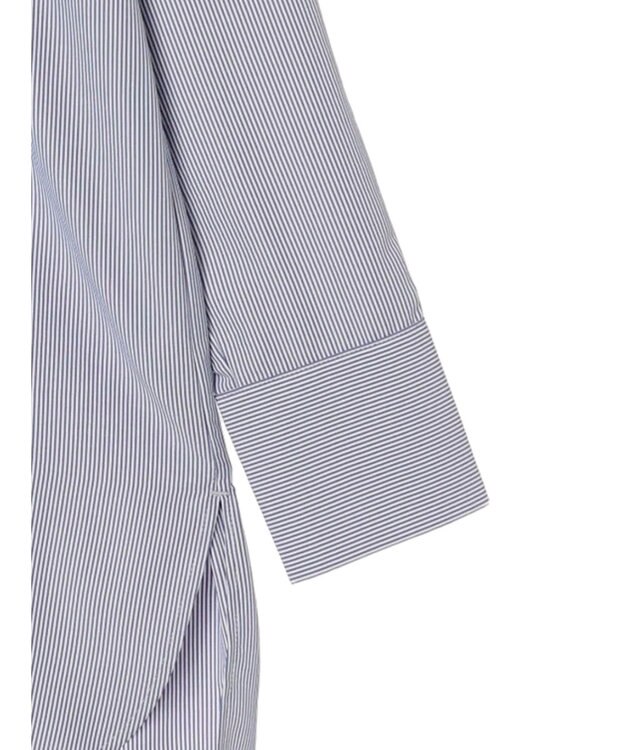 Green Parks レイヤードアソート柄シャツチュニック Stripe Blue