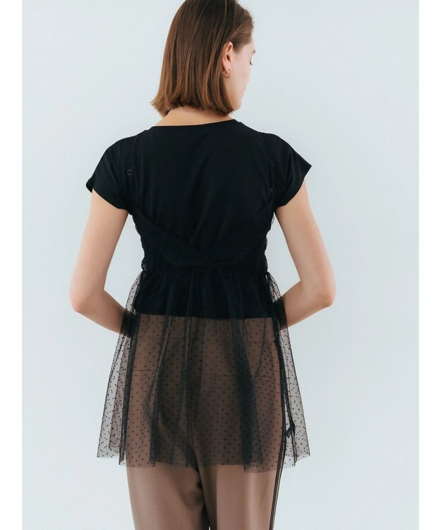 YECCA VECCA 【2点SET】マルチwayチュールオーバーキャミSET/Tee Black