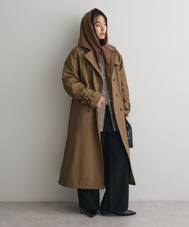 CRAFT STANDARD BOUTIQUE バンドカラーシャツ Stripe Brown