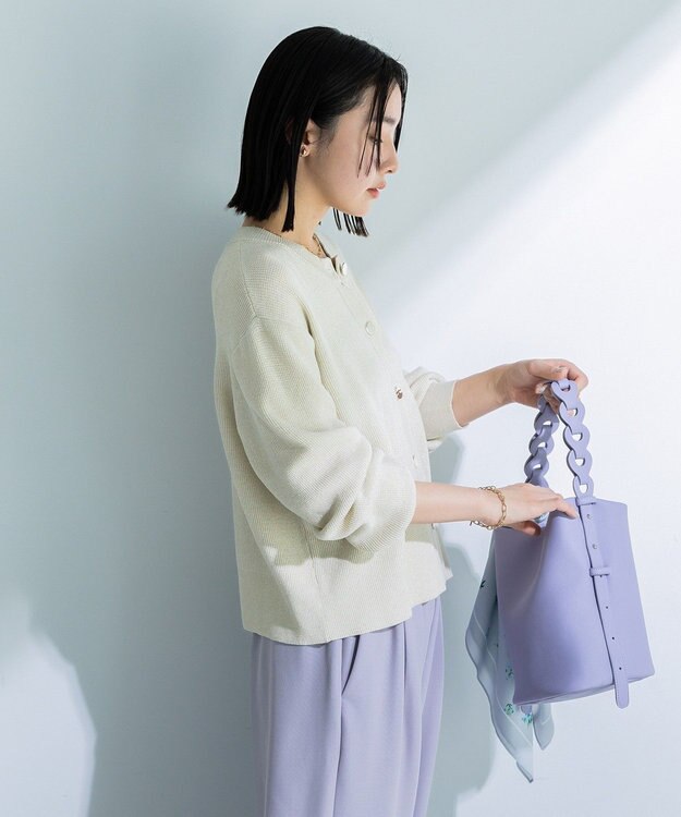 Green Parks アンチピリング金ボタンニットカーディガン Ivory