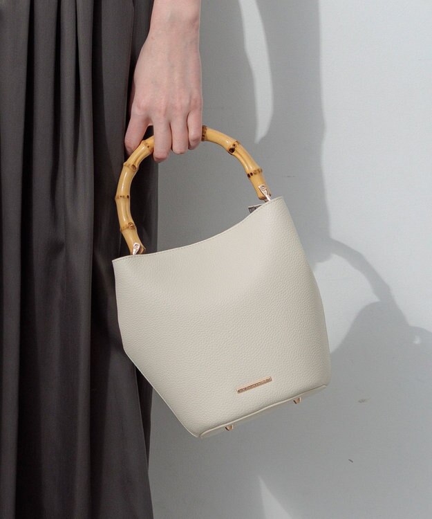 23区 【先行予約】バンブーハンドル 2WAY ミニマル バッグ アイボリー系