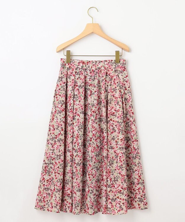 組曲 S ニュアージュフラワープリント スカート ピンク系5