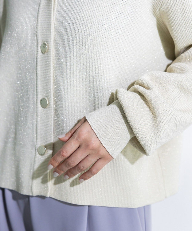 Green Parks アンチピリング金ボタンニットカーディガン Ivory