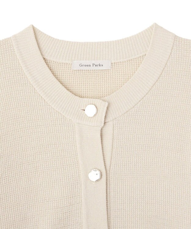 Green Parks アンチピリング金ボタンニットカーディガン Ivory