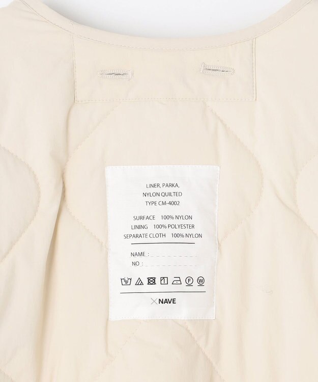NAVE ライナーキルトアウターsize1 アイボリー系