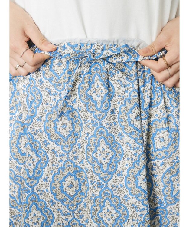 CRAFT STANDARD BOUTIQUE インド綿Ａラインスカート Blue