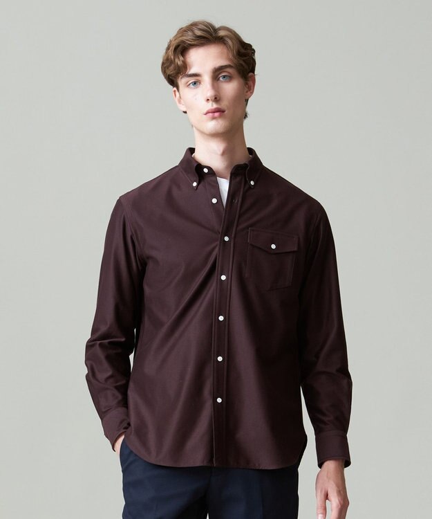 J.PRESS MEN KANEMASA KNITTING デニムジャージ シャツ ブラウン系