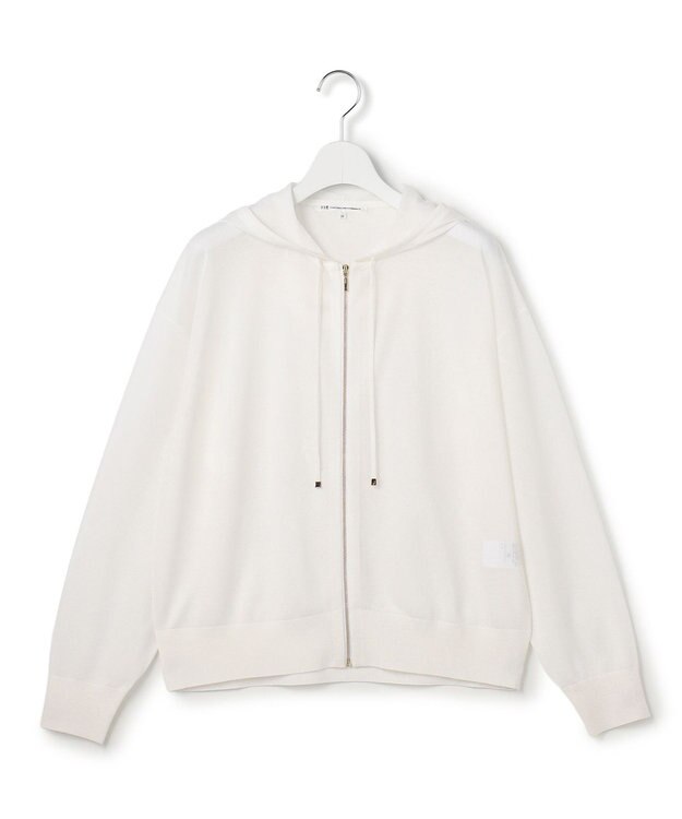 23区 【先行予約】シャイニーシアーニット ジップアップ パーカー ホワイト系