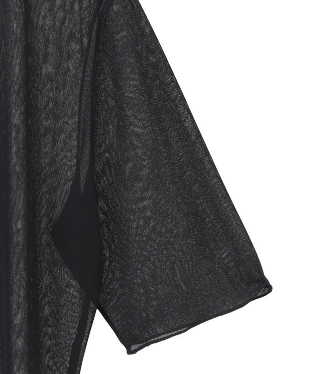 YECCA VECCA クルーネック5分袖シアートップス Black