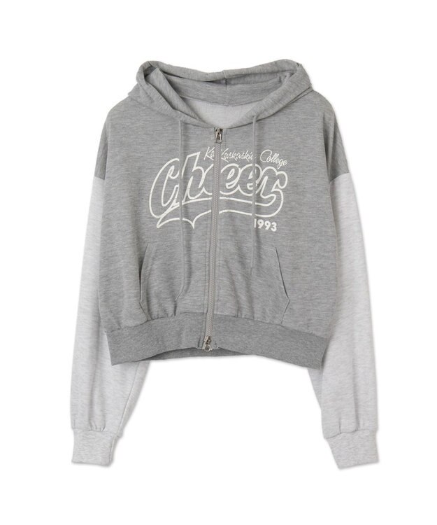 WEGO チアロゴWジップパーカー グレー