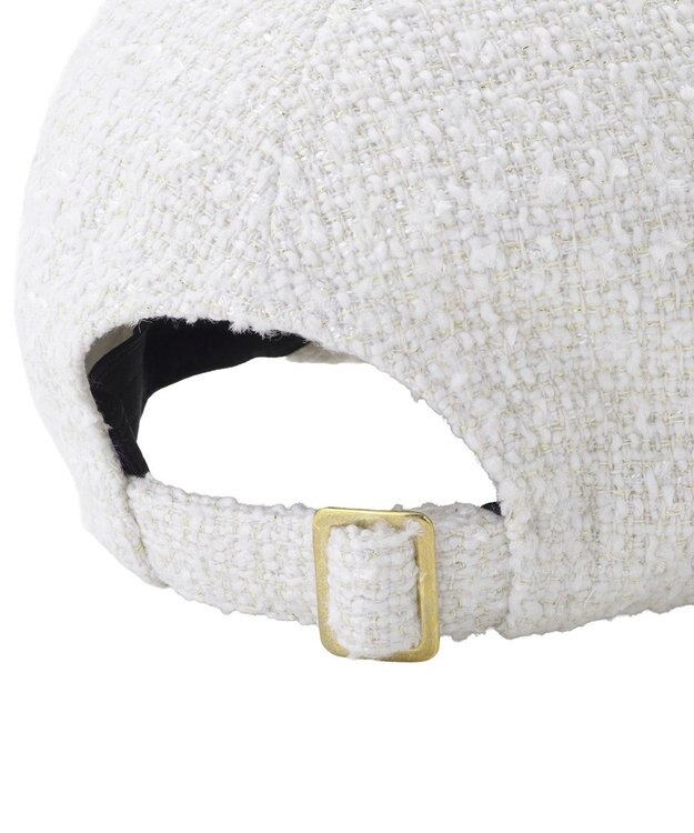 MOONBAT PAUL&JOE ACCESSOIRES(ポール&ジョー)ツイード キャップ 帽子 ネコチャーム付 UVカット ホワイト