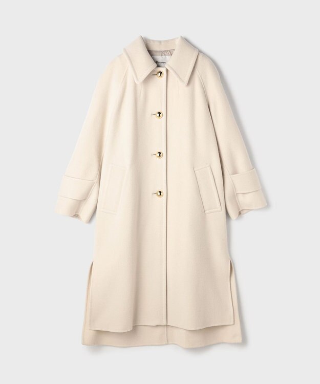 GRACE CONTINENTAL ウールカシミヤリバーコート キナリ