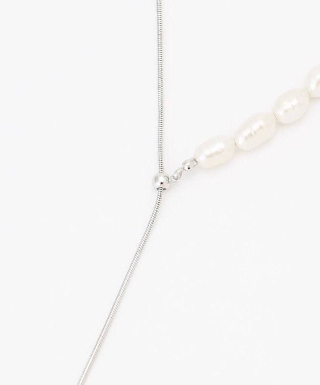 23区 【APPLAUDIR】ガラスパール チェーンコンビ ネックレス シルバー系
