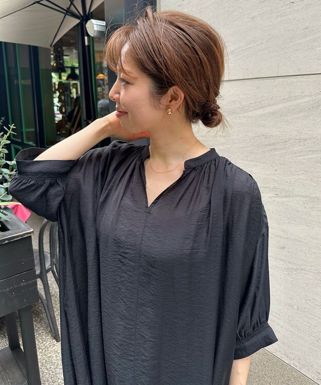 UNFILO 【撥水】ヴィンテージライク ワンピース ブラック