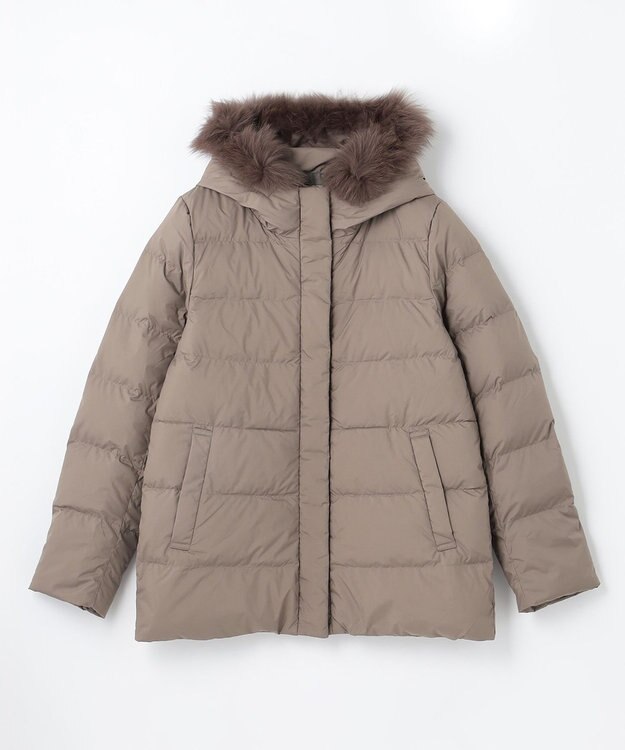 ANY 【洗える】スムースタッチ ショート丈ダウンコート ブラウン系