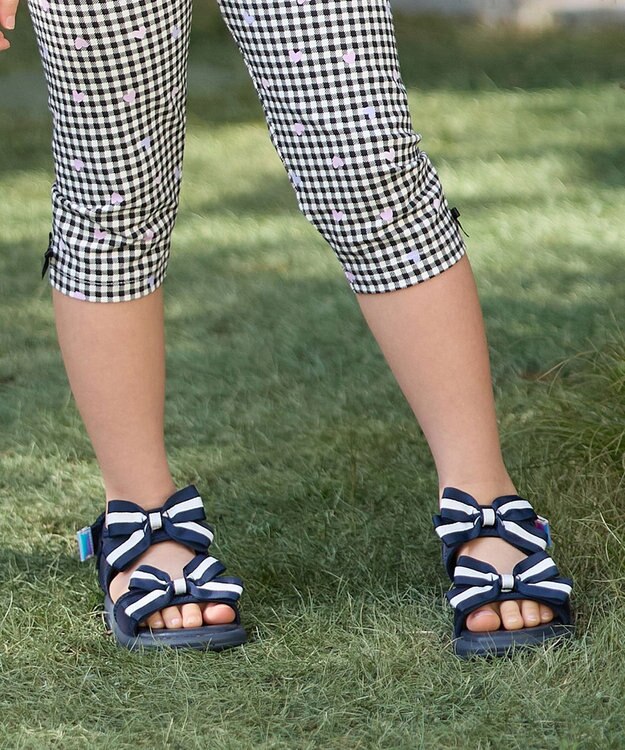 ANY KIDS リボン スポーツサンダル ネイビー
