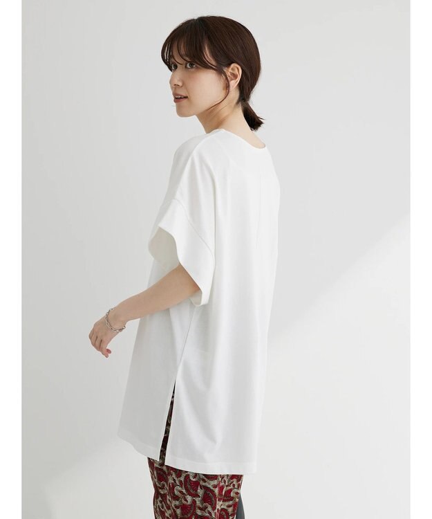 Green Parks 接触冷感袖広チュニック Off White