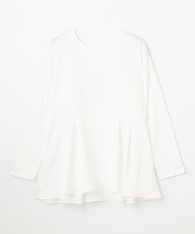 ANY 【WEB限定】サテンコンビペプラムカットソー オフ