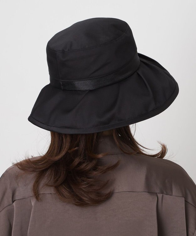 MOONBAT 【遮光100％/遮熱/UV】HIROKO KOSHINO(ヒロコ コシノ)遮光シアー カサブランカ 帽子 ゆったりMサイズ 手洗い可能/サイズ調整可能/日本製 ブラック