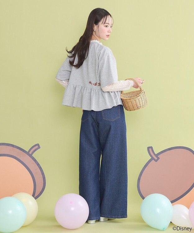 earth music&ecology チップ＆デール／フリル裏毛プルオーバー Gray Mixture