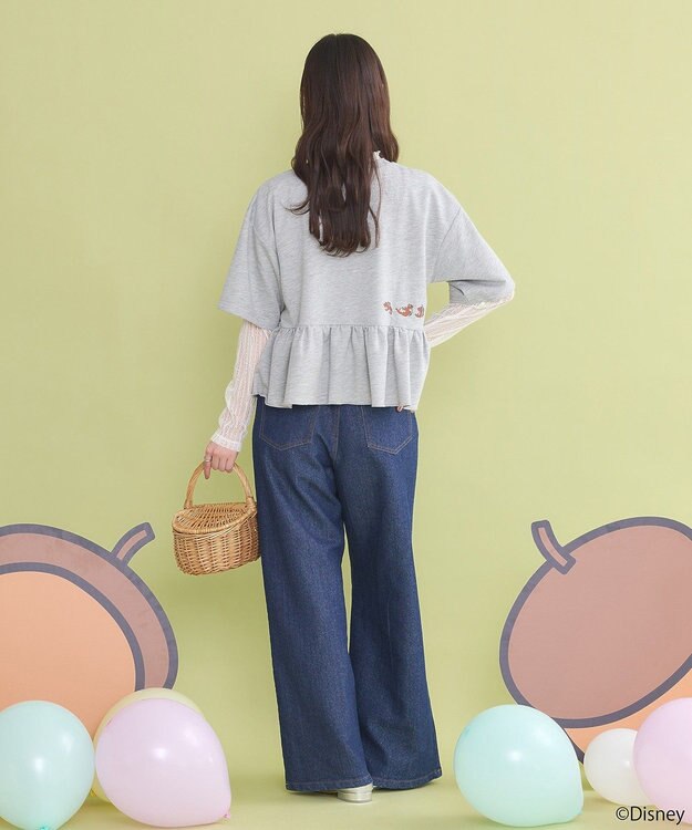 earth music&ecology チップ＆デール／フリル裏毛プルオーバー Gray Mixture