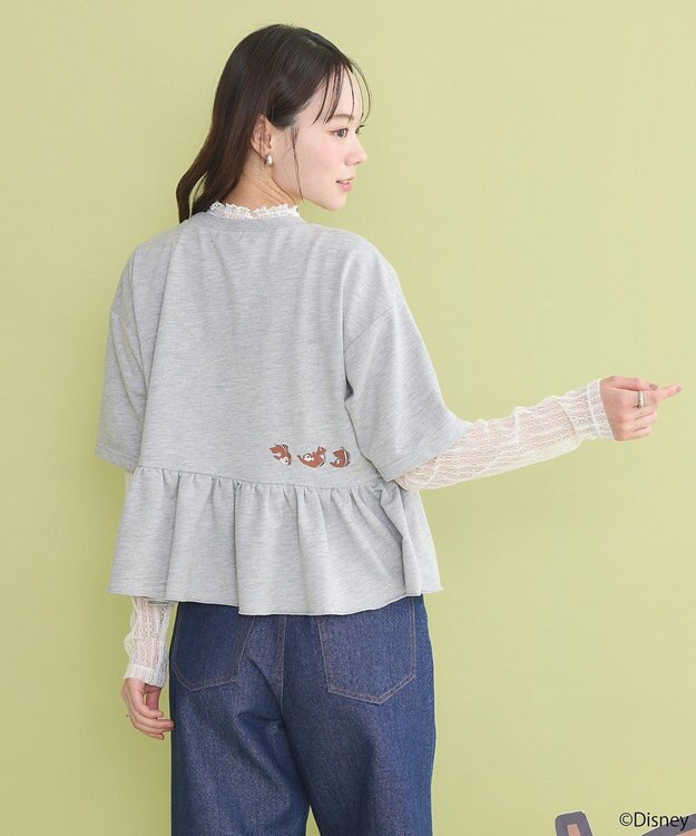 earth music&ecology チップ＆デール／フリル裏毛プルオーバー Gray Mixture