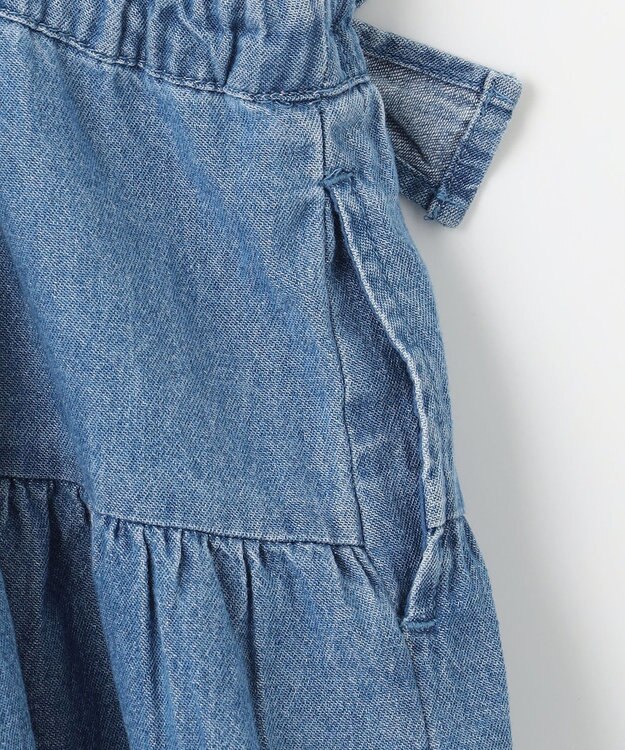 ANY KIDS ティアード デニムジャンパースカート ブルー