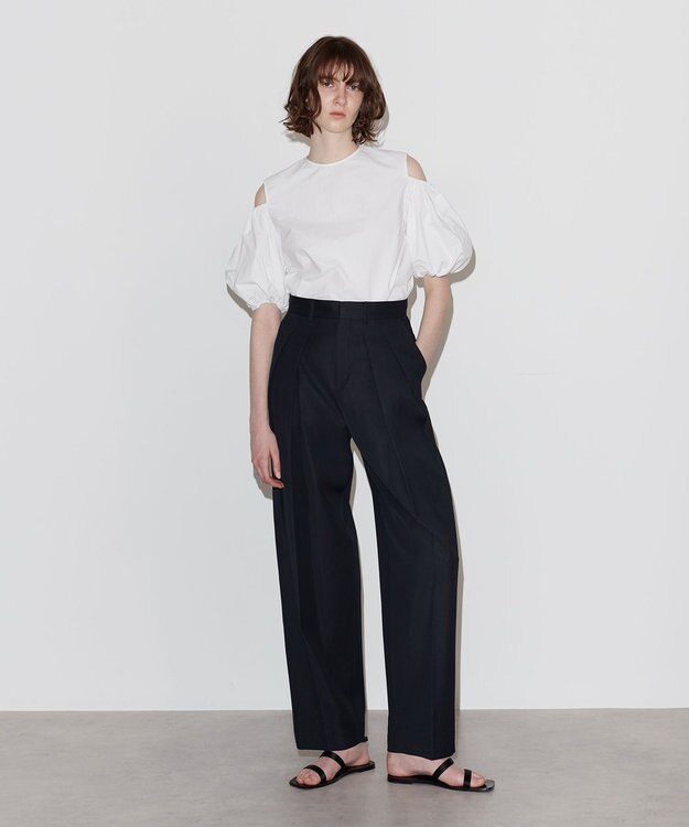 NAVE 【Nave　撥水機能・UVカット・透湿・接触冷感】ナイロンワッシャー ブラウス ホワイト系