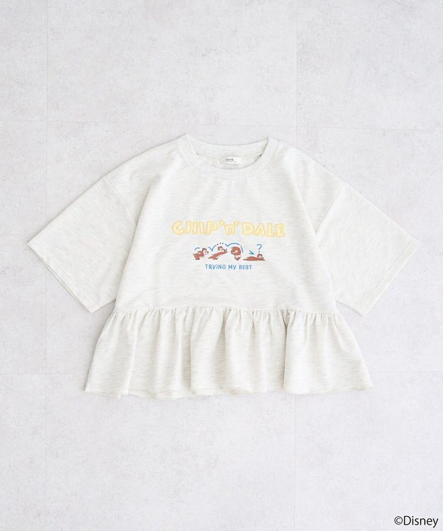 earth music&ecology チップ＆デール／フリル裏毛プルオーバー Oatmeal