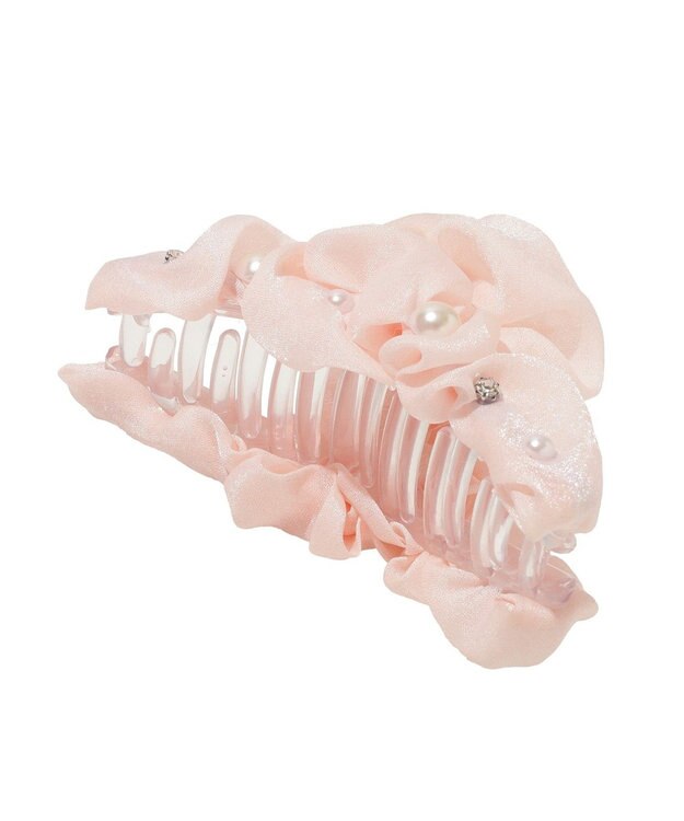 Maison de FLEUR オーガンジーパールエアリーバンスクリップ Pink