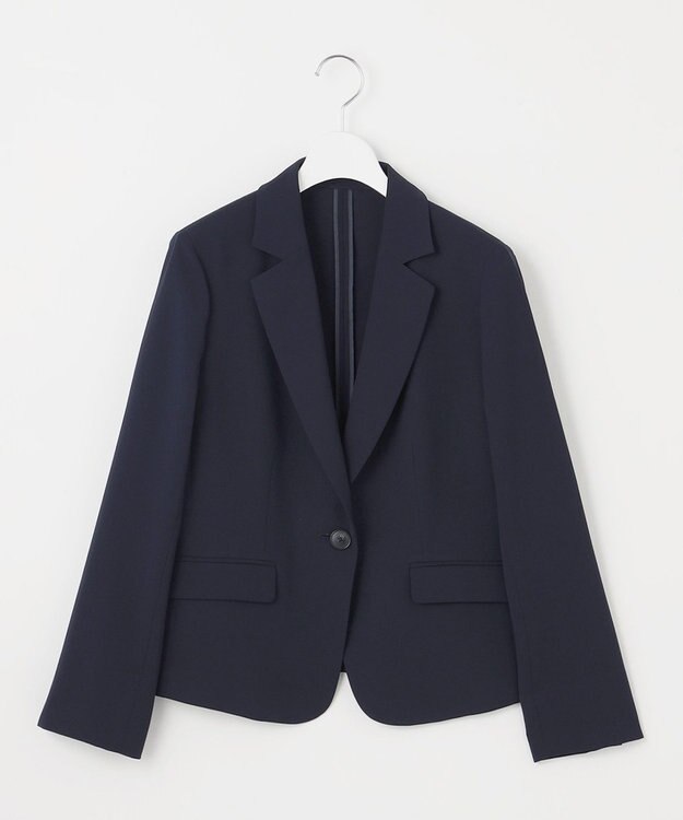 自由区 【セットアップ対応・UVカット・接触冷感・洗える】ライトストレッチテーラード ジャケット ネイビー