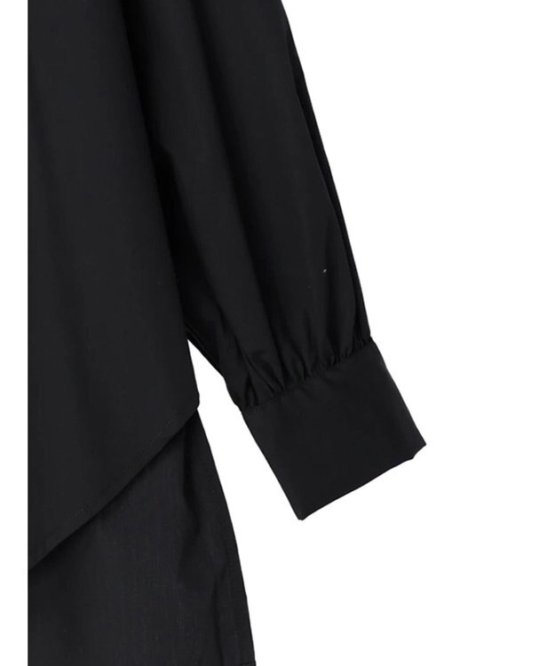 earth music&ecology ラッフルフリルチュニックブラウス Black